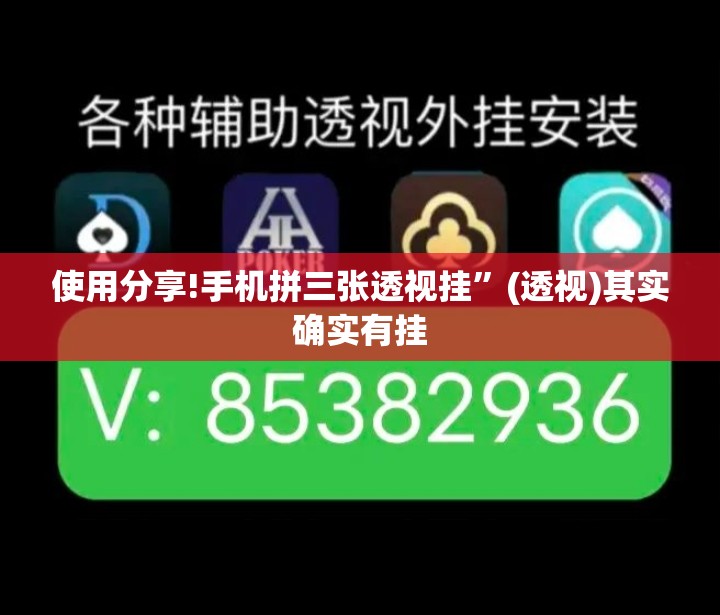 使用分享!手机拼三张透视挂	”(透视)其实确实有挂