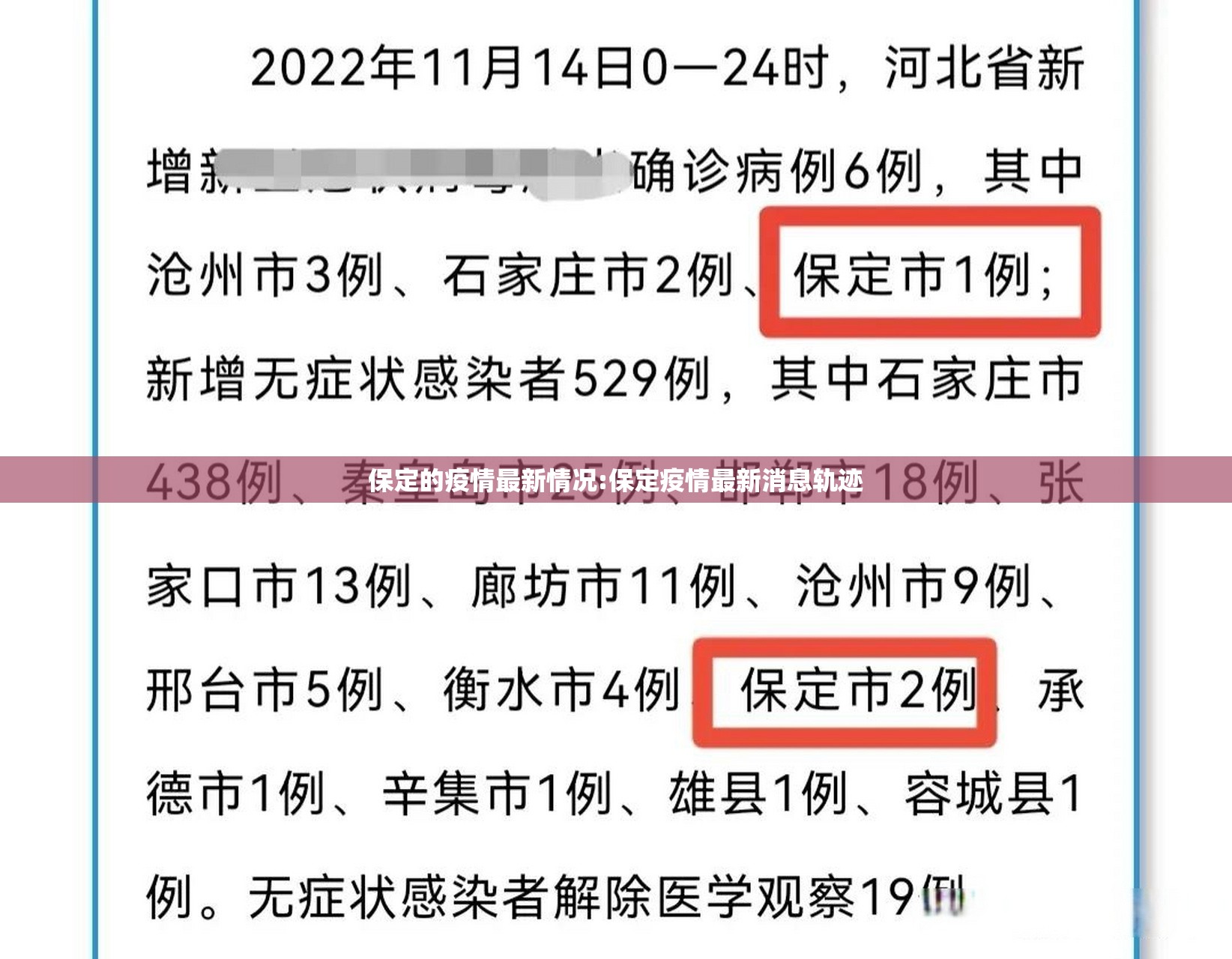 保定的疫情最新情况:保定疫情最新消息轨迹