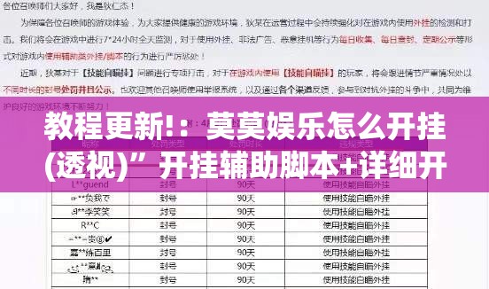 教程更新!：莫莫娱乐怎么开挂(透视)	”开挂辅助脚本+详细开挂安装教程