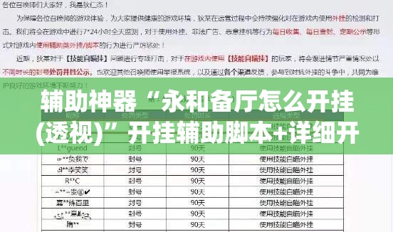 辅助神器“永和备厅怎么开挂(透视)	”开挂辅助脚本+详细开挂安装教程