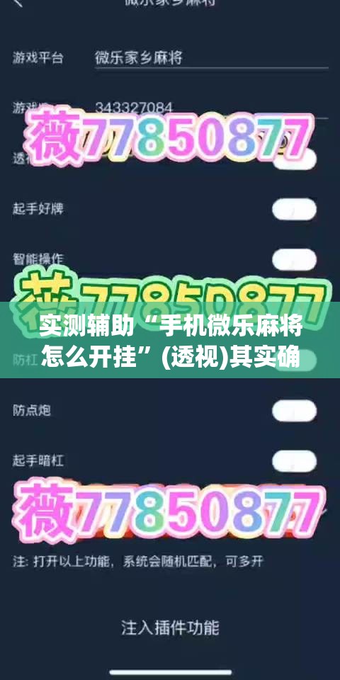 实测辅助“手机微乐麻将怎么开挂”(透视)其实确实有挂