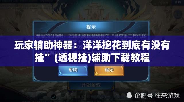 玩家辅助神器：洋洋挖花到底有没有挂	”(透视挂)辅助下载教程