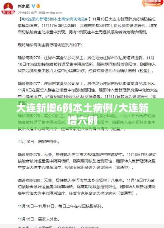 大连新增6例本土病例/大连新增六例