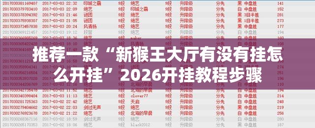 推荐一款“新猴王大厅有没有挂怎么开挂”2026开挂教程步骤