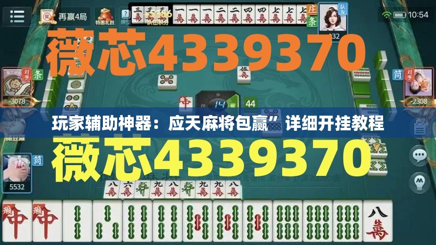 玩家辅助神器：应天麻将包赢	”详细开挂教程