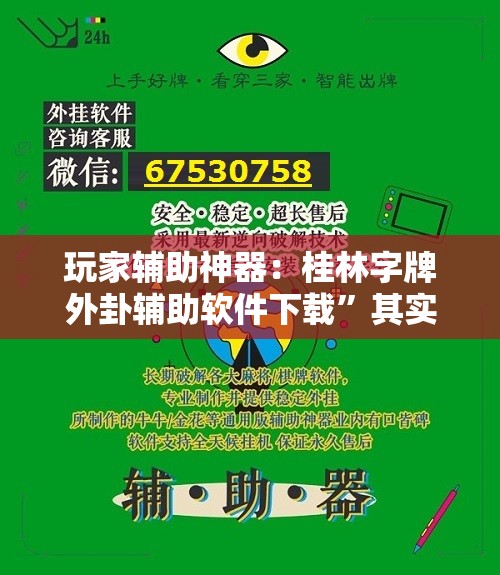 玩家辅助神器：桂林字牌外卦辅助软件下载	”其实确实有挂