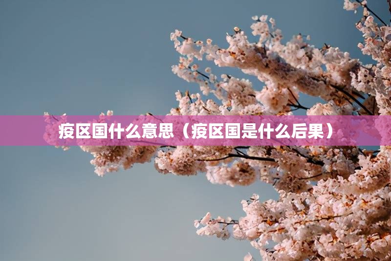 疫区国什么意思（疫区国是什么后果）