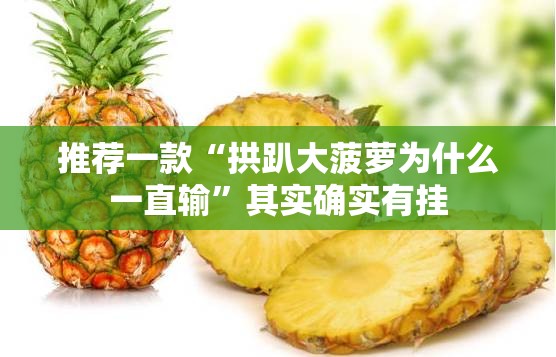 推荐一款“拱趴大菠萝为什么一直输”其实确实有挂