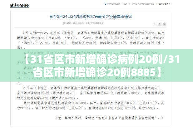 【31省区市新增确诊病例20例/31省区市新增确诊20例8885】