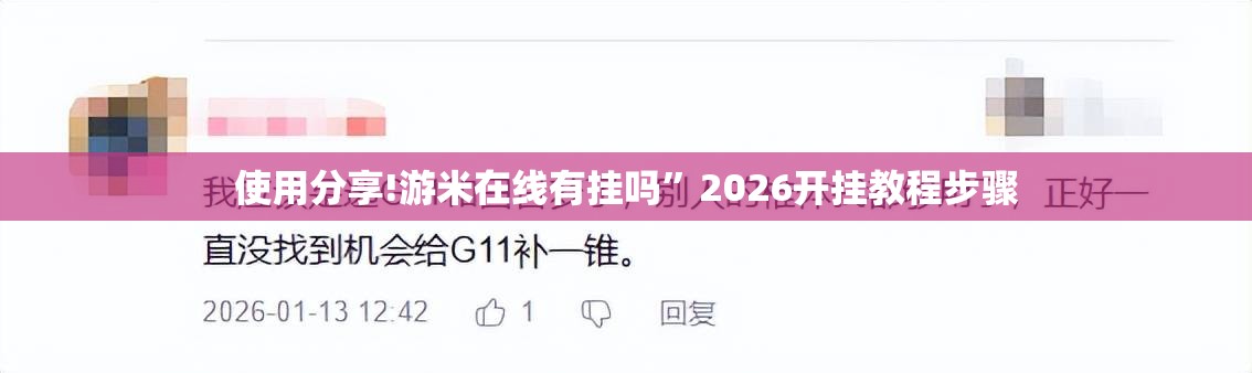 使用分享!游米在线有挂吗”2026开挂教程步骤
