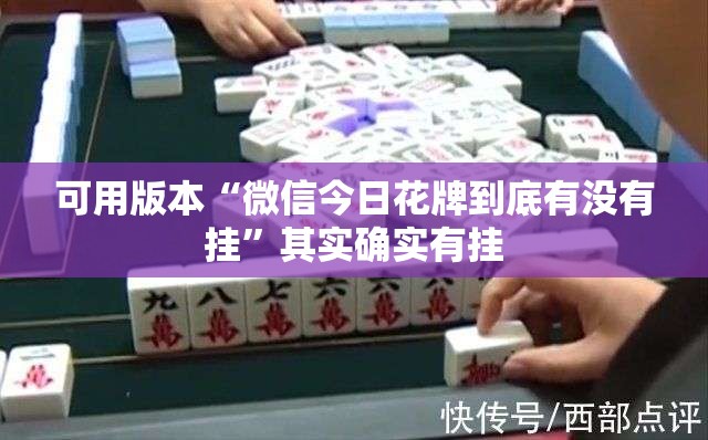 可用版本“微信今日花牌到底有没有挂	”其实确实有挂