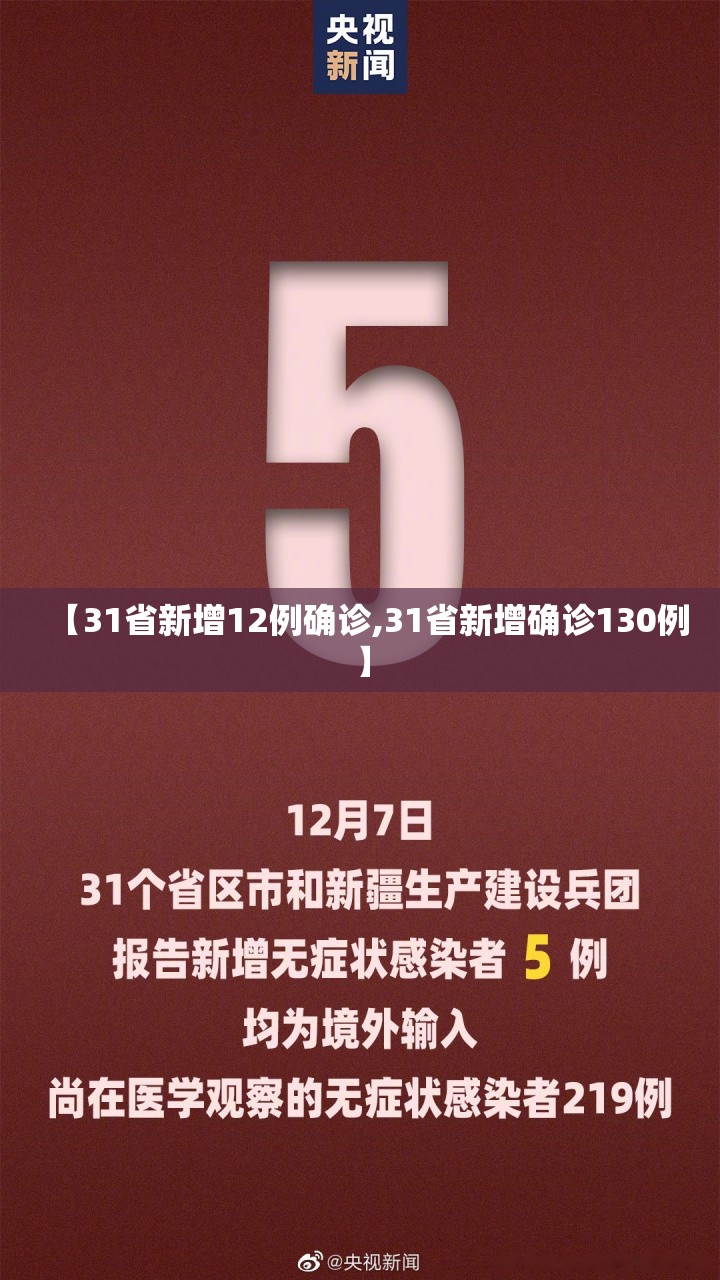 【31省新增12例确诊,31省新增确诊130例】