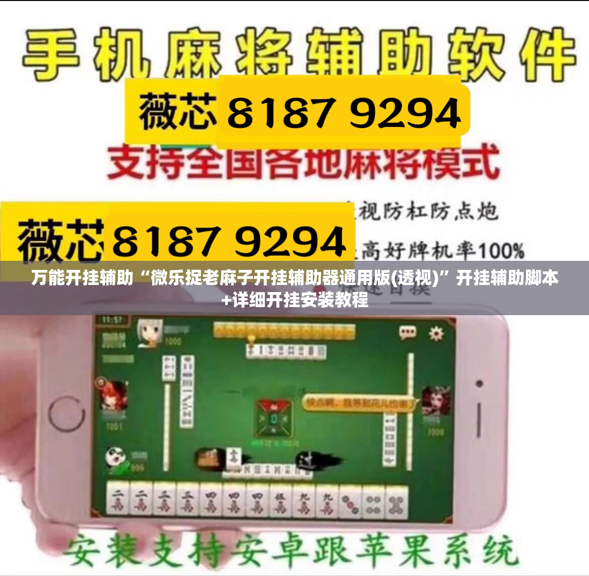 万能开挂辅助“微乐捉老麻子开挂辅助器通用版(透视)”开挂辅助脚本+详细开挂安装教程