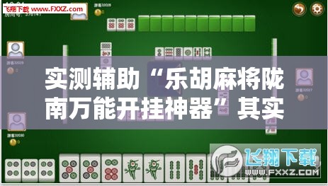 实测辅助“乐胡麻将陇南万能开挂神器”其实确实有挂