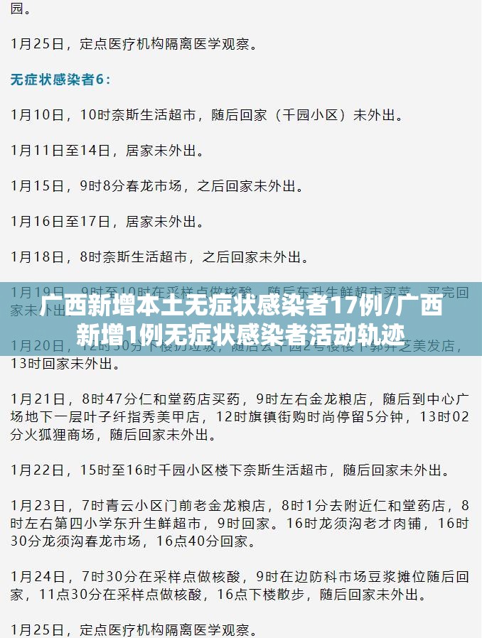 广西新增本土无症状感染者17例/广西新增1例无症状感染者活动轨迹