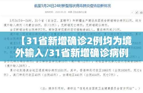 【31省新增确诊2例均为境外输入/31省新增确诊病例36例 均为境外输入】