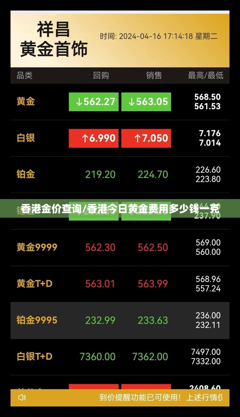 香港金价查询/香港今日黄金费用多少钱一克
