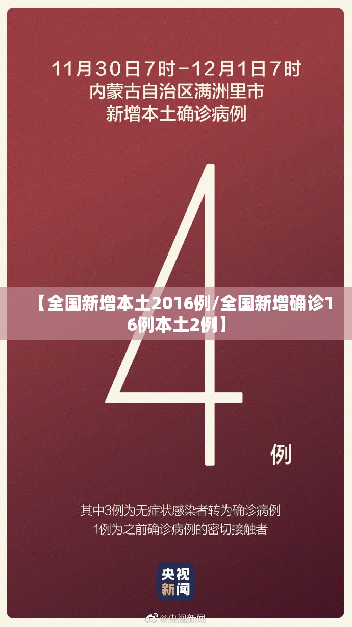 【全国新增本土2016例/全国新增确诊16例本土2例】