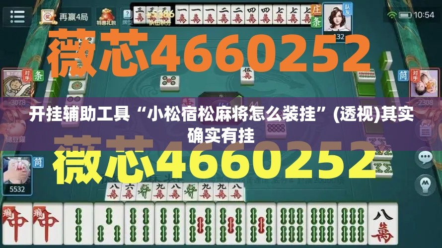 开挂辅助工具“小松宿松麻将怎么装挂	”(透视)其实确实有挂