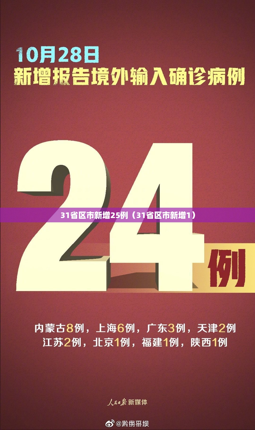 31省区市新增25例（31省区市新增1）
