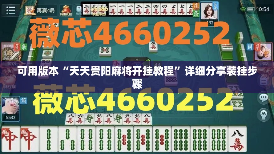 可用版本“天天贵阳麻将开挂教程”详细分享装挂步骤