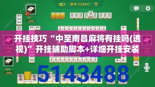 开挂技巧“中至南昌麻将有挂吗(透视)”开挂辅助脚本+详细开挂安装教程