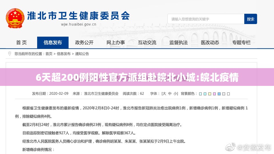 6天超200例阳性官方派组赴皖北小城:皖北疫情