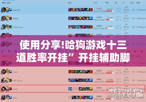 使用分享!哈狗游戏十三道胜率开挂	”开挂辅助脚本+详细开挂安装教程