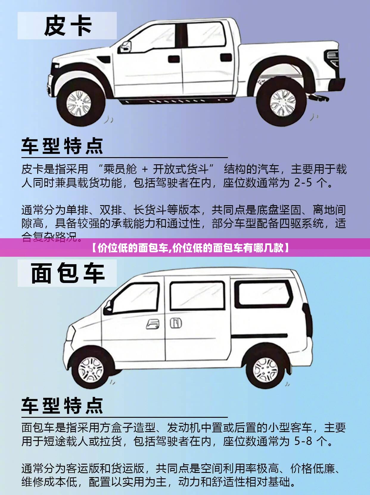 【价位低的面包车,价位低的面包车有哪几款】