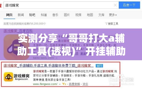 实测分享“哥哥打大a辅助工具(透视)	”开挂辅助脚本+详细开挂安装教程