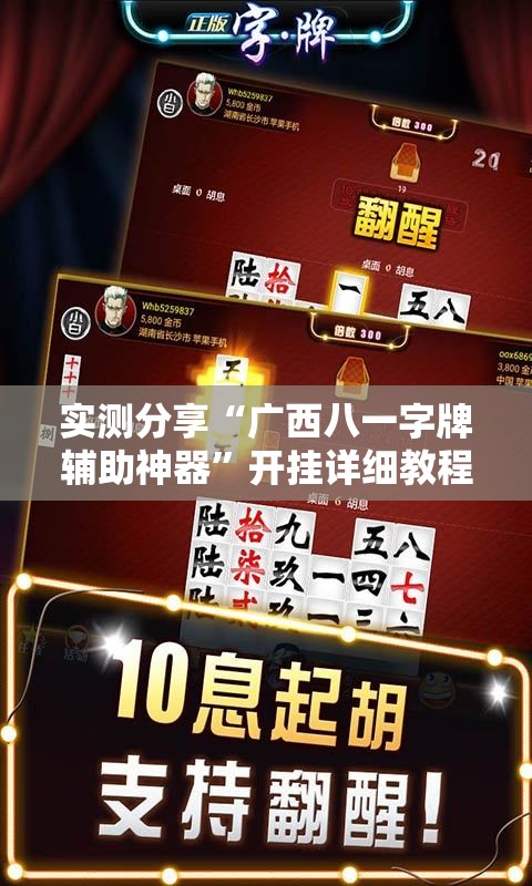 实测分享“广西八一字牌辅助神器”开挂详细教程