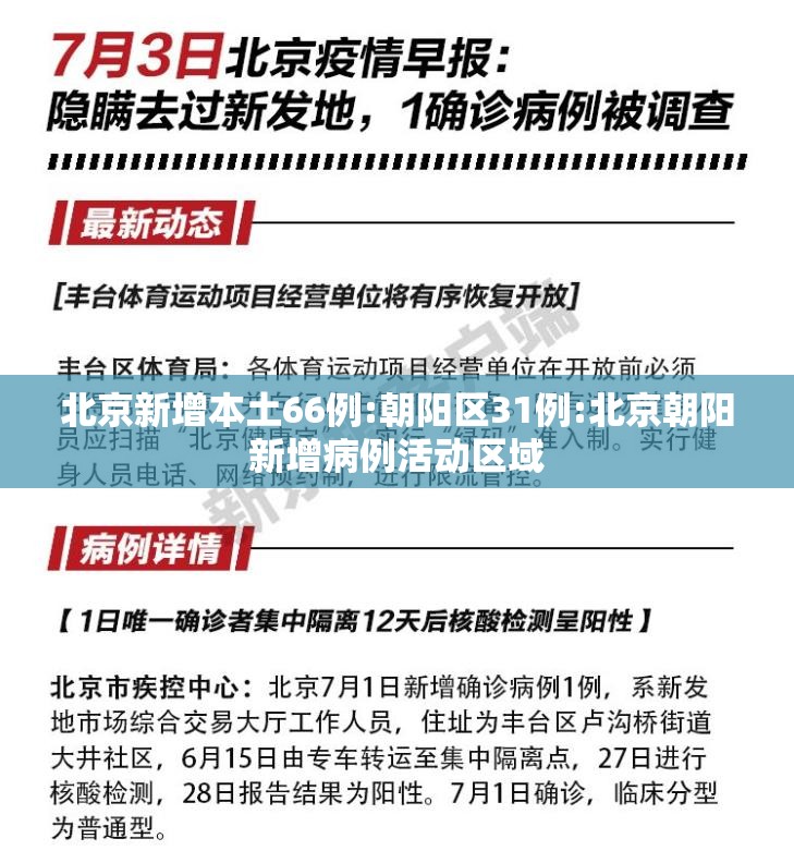 北京新增本土66例:朝阳区31例:北京朝阳新增病例活动区域