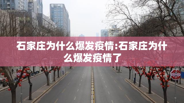 石家庄为什么爆发疫情:石家庄为什么爆发疫情了 石家庄为什么爆发疫情:石家庄为什么爆发疫情了