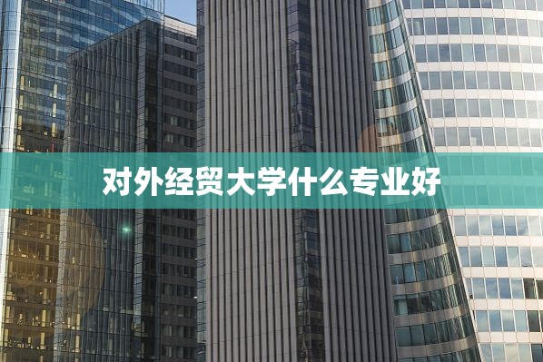 对外经贸大学什么专业好:对外经贸大学哪些专业好