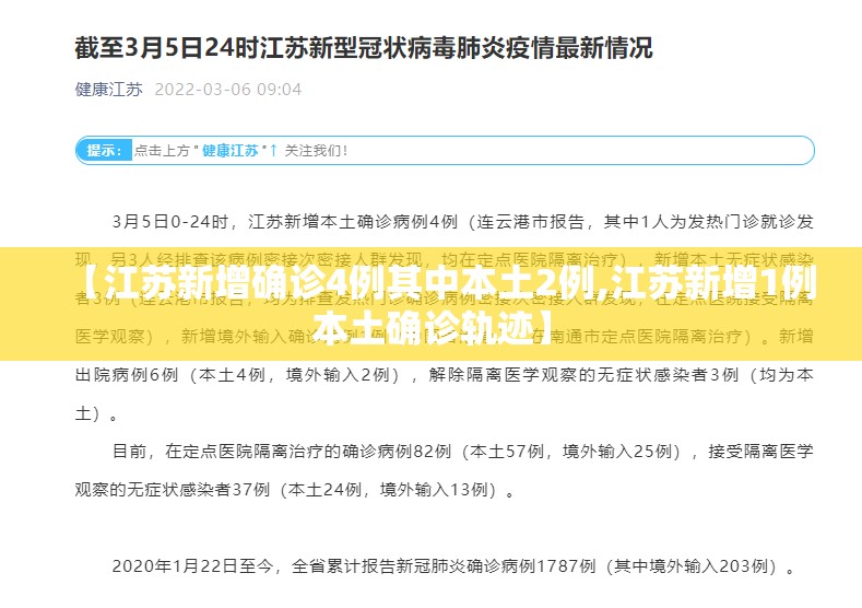 【江苏新增确诊4例其中本土2例,江苏新增1例本土确诊轨迹】