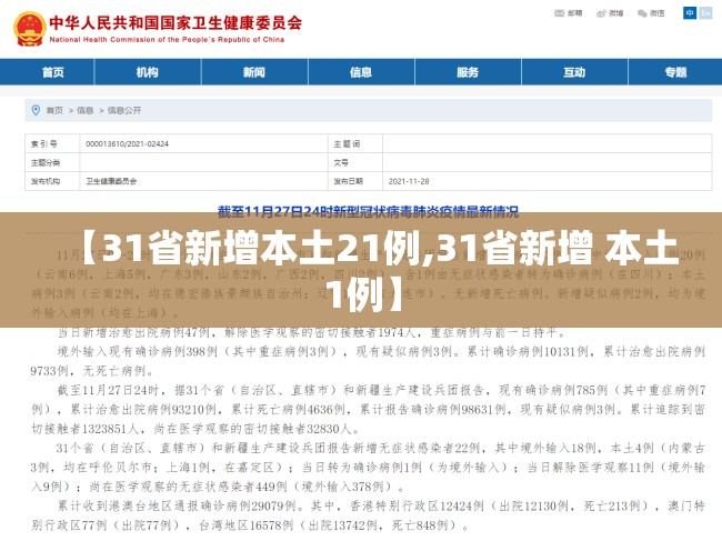 【31省新增本土21例,31省新增 本土1例】