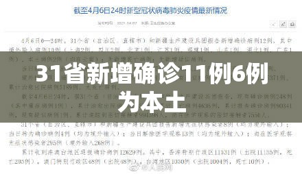 【31省新增确诊11例6例为本土,31省新增12例确诊 6例为本土病例轨迹】
