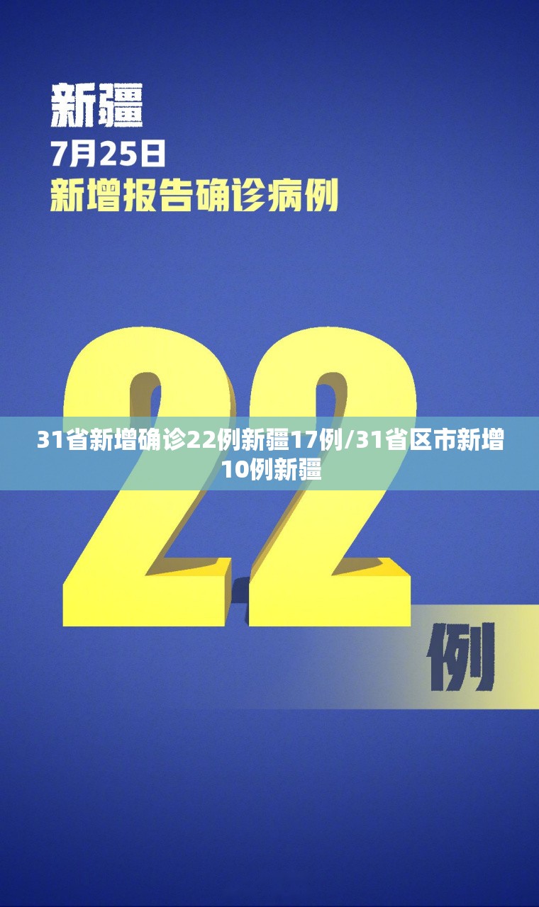31省新增确诊22例新疆17例/31省区市新增10例新疆