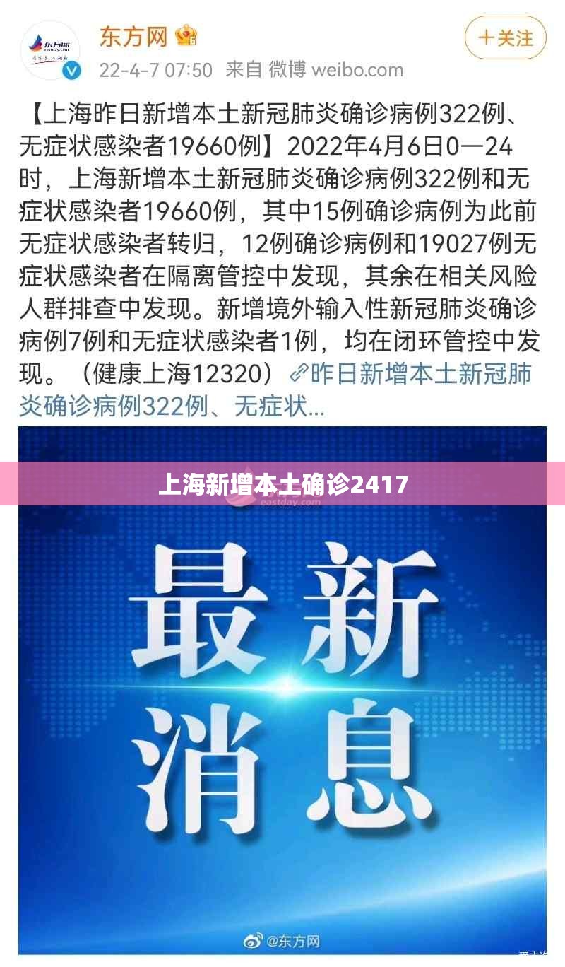 【上海新增本土确诊2417,上海新增本土确诊2736例无症状20634例】