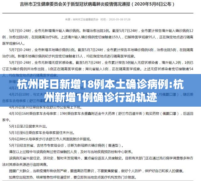 杭州昨日新增18例本土确诊病例:杭州新增1例确诊行动轨迹 杭州昨日新增18例本土确诊病例:杭州新增1例确诊行动轨迹