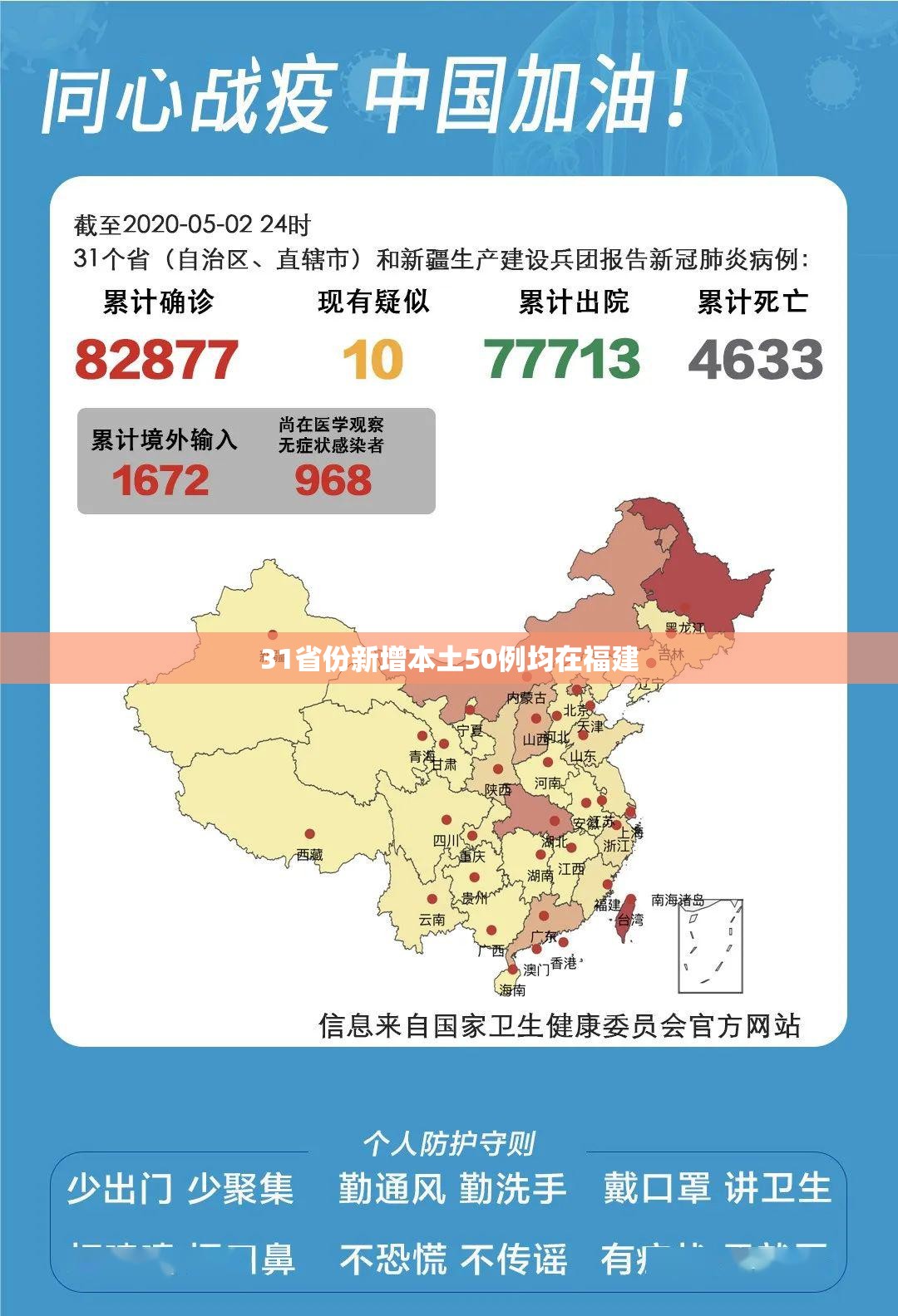 【31省份新增本土50例均在福建,31省增本土43例 均在福建】