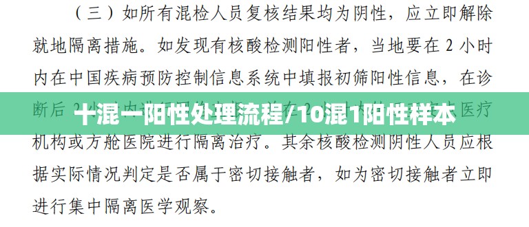 十混一阳性处理流程/10混1阳性样本