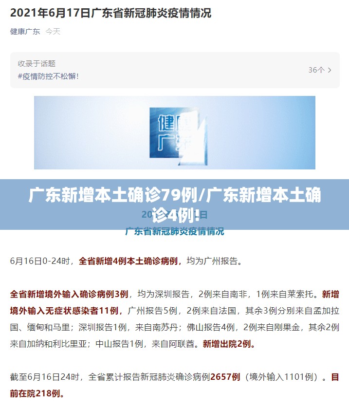 广东新增本土确诊79例/广东新增本土确诊4例!