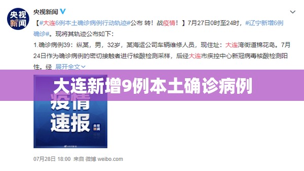 【大连新增9例本土确诊病例,大连新增9例本土确诊病例行程轨迹】