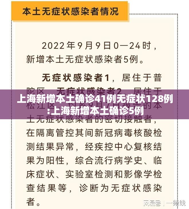 上海新增本土确诊41例无症状128例:上海新增本土确诊5例
