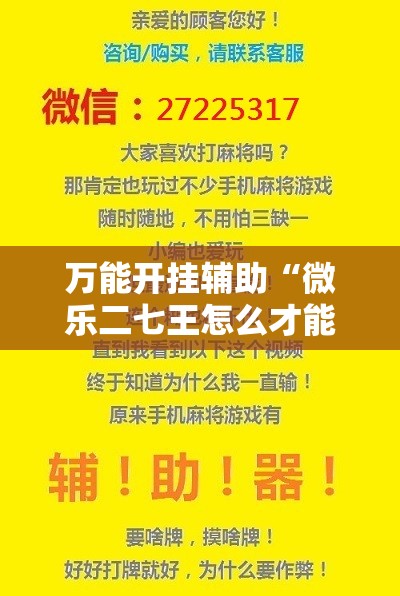 万能开挂辅助“微乐二七王怎么才能赢	”详细开挂教程