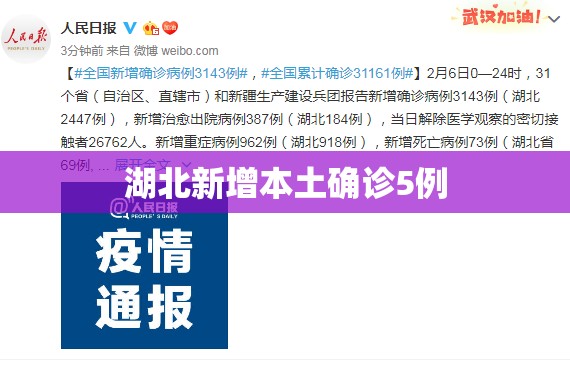 湖北新增本土确诊5例（湖北新增确诊病例2447例）