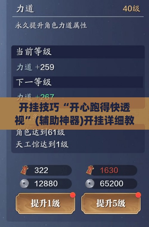 开挂技巧“开心跑得快透视”(辅助神器)开挂详细教程