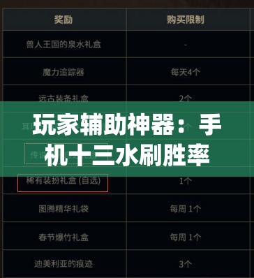 玩家辅助神器：手机十三水刷胜率”开挂(透视)辅助神器