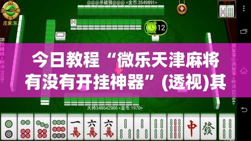今日教程“微乐天津麻将有没有开挂神器”(透视)其实确实有挂